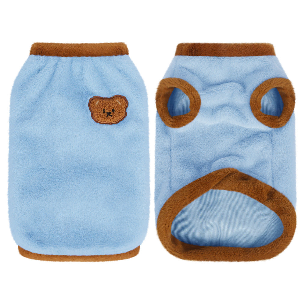 New autumn and winter pet cat clothes comfortable cloud velvet cat clothes winter thick soft warm pet cotton coat