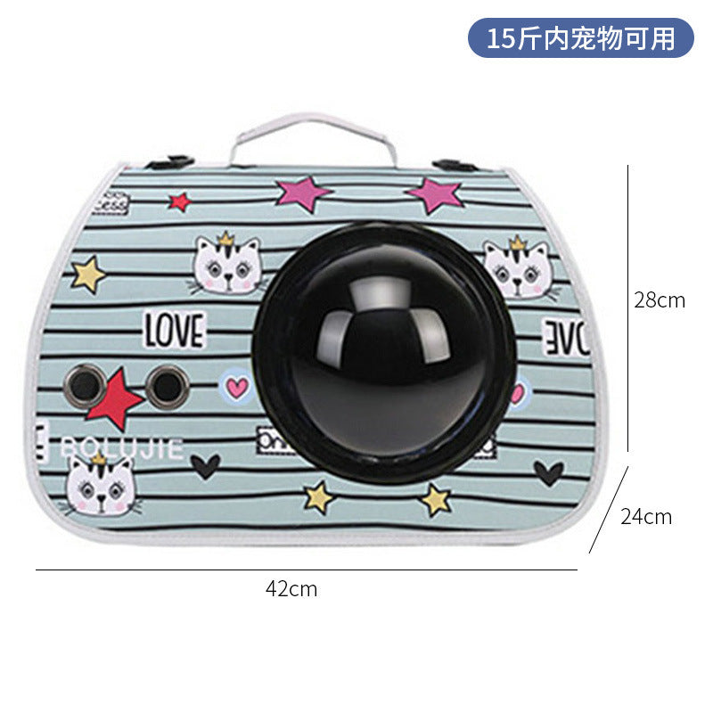 Wholesale cat bag convenient pet folding pet bag cat breathable space capsule single shoulder portable dog backpack