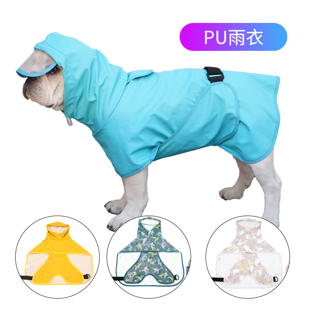 Pet it casual dog raincoat cloak belly corgi teddy golden retriever pet raincoat easy to wear Amazon dog clothes
