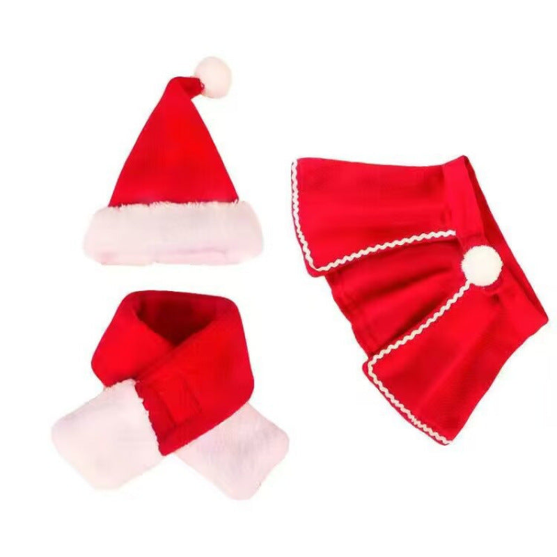 Cross-border cat headband hat scarf dog clothes cat cape headdress cloak Christmas funny pet supplies