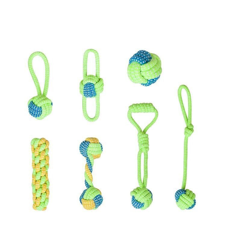 Manufacturers supply pet cotton rope toys dog toy set dog teeth cleaning cotton rope bite resistant dog rope toys