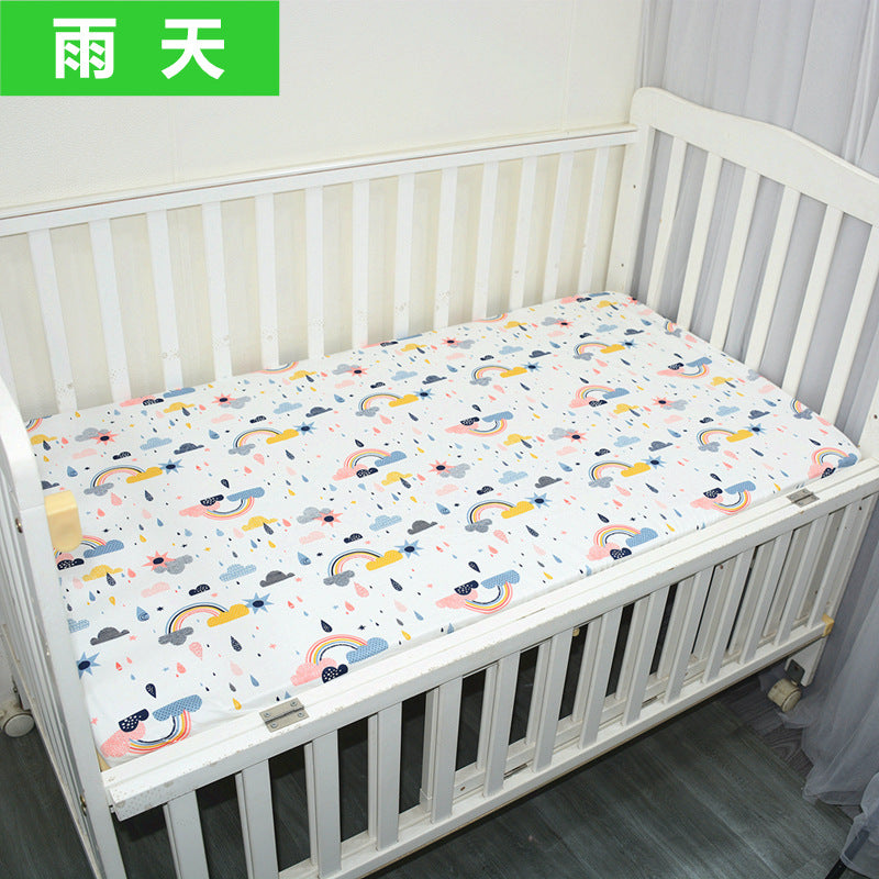 Foreign trade pure cotton crib bed sheet baby maternal and infant products ins children cartoon bed cover wholesale