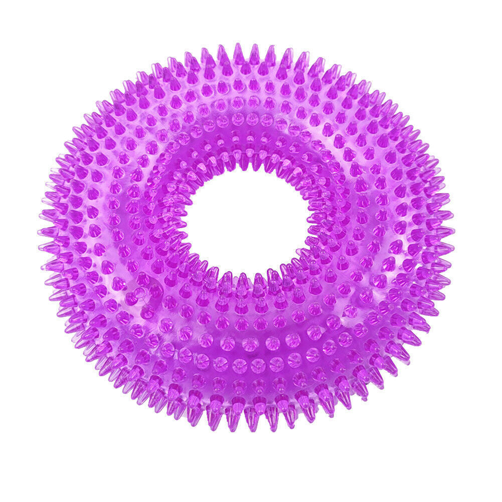 Pet dog toy ball thorn ring bite-resistant grinding teeth gripper makes sound dog donut pet sound thorn ball