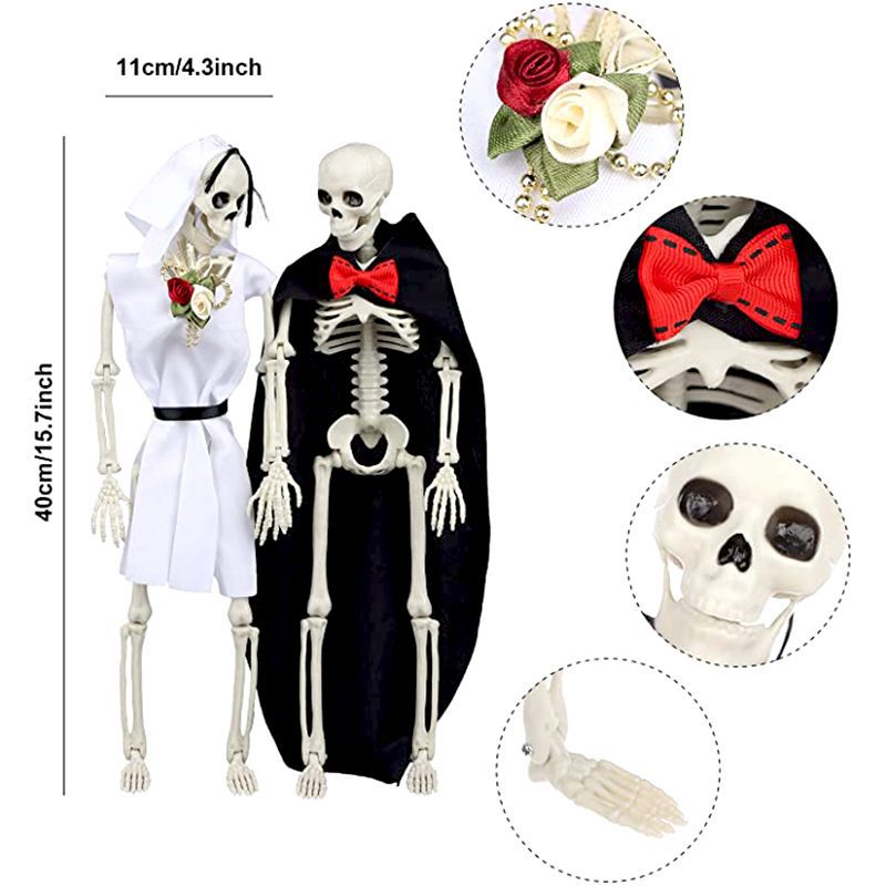 Halloween skeleton skeleton 60cm simulation human plastic skeleton decoration haunted house festival scene layout props