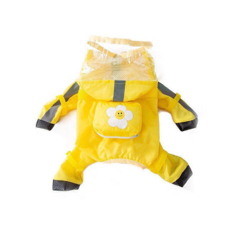 Puppy dog raincoat four-legged waterproof all-inclusive Teddy raincoat pet rain clothes for small and medium-sized dogs Bichon Pomeranian