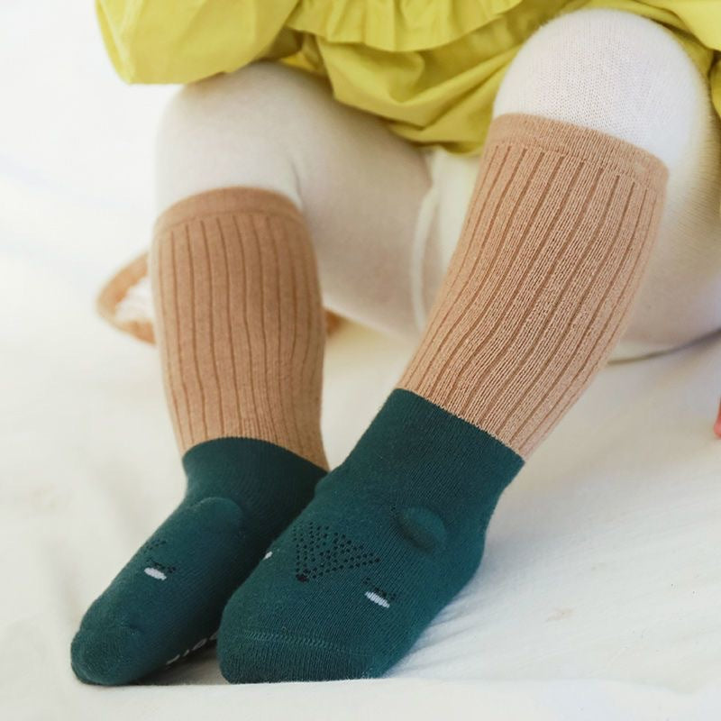 Newborn baby floor socks children's non-slip indoor full socks silicone toddler early education mid-tube cooling socks