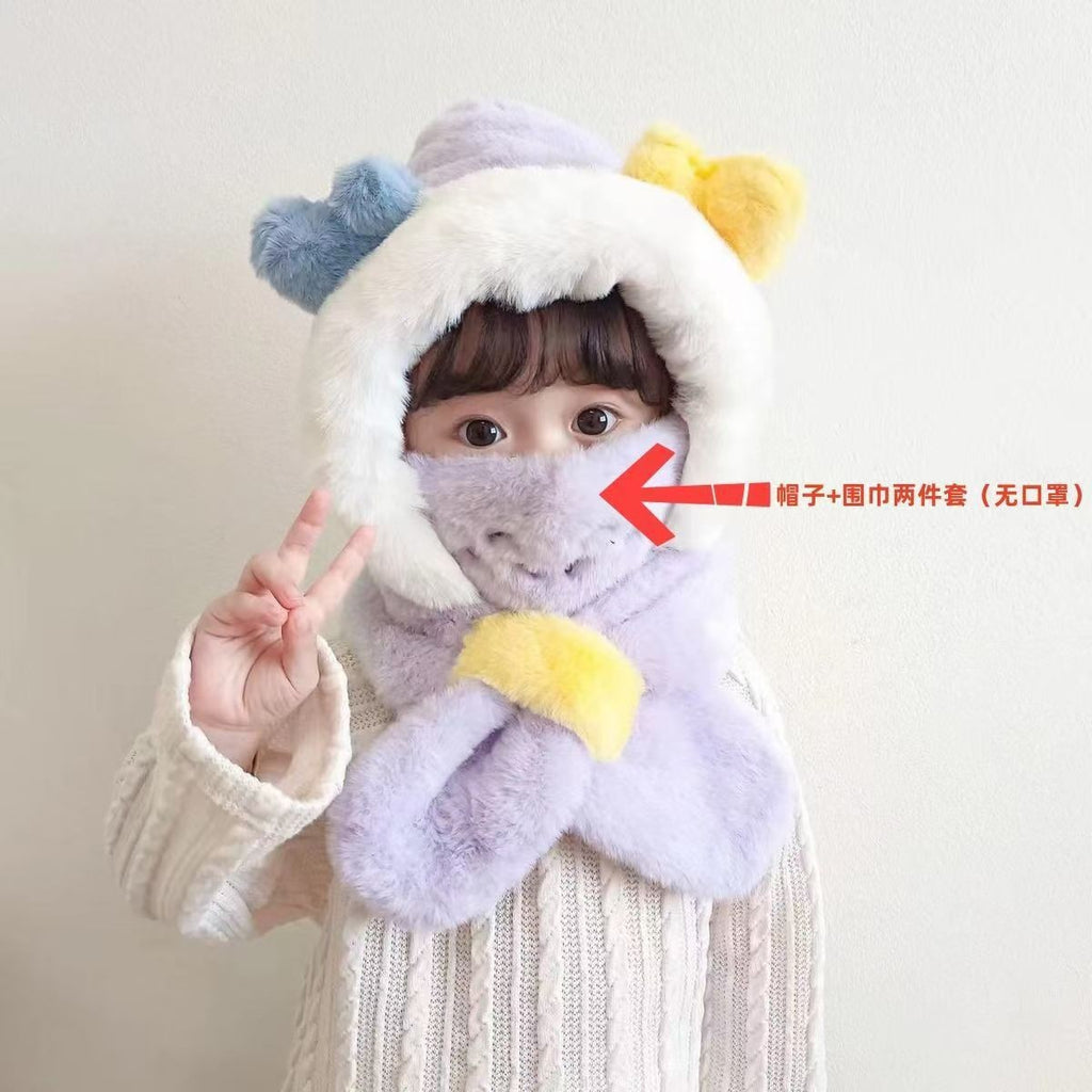 Baby hat autumn and winter newborn infant ear protection hat pure cotton cute warm boys and girls baby knitted plush hat