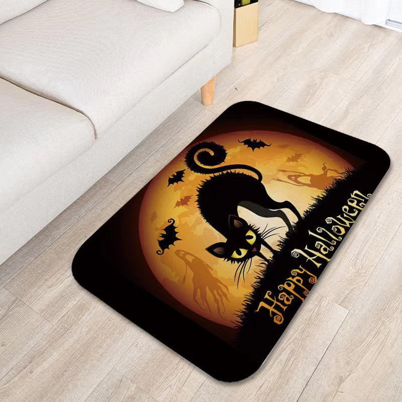 temu Amazon Halloween horror blood red footprints floor mats home bathroom entrance door mats absorbent non-slip mats