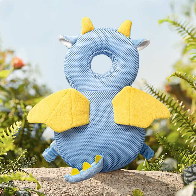 Turtle baby head pillow spring and autumn breathable plush head pillow anti-fall baby protection pad toddler hat batch