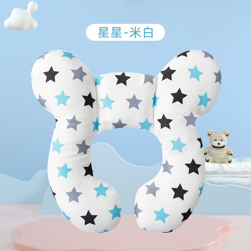 New style cartoon children's pattern children's U-shaped pillow travel stroller neck protection baby head shaping pillow spot