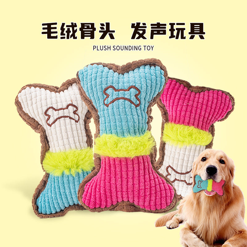 Cross-border new product pet vocal grinding teeth resistant to chewing bones corn plush toy to relieve boredom interactive dog toy