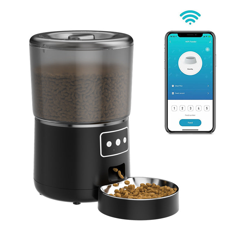 Automatic cat feeder 4L meal graffiti APP remote WIFI smart pet feeding cat and dog supplies feeding