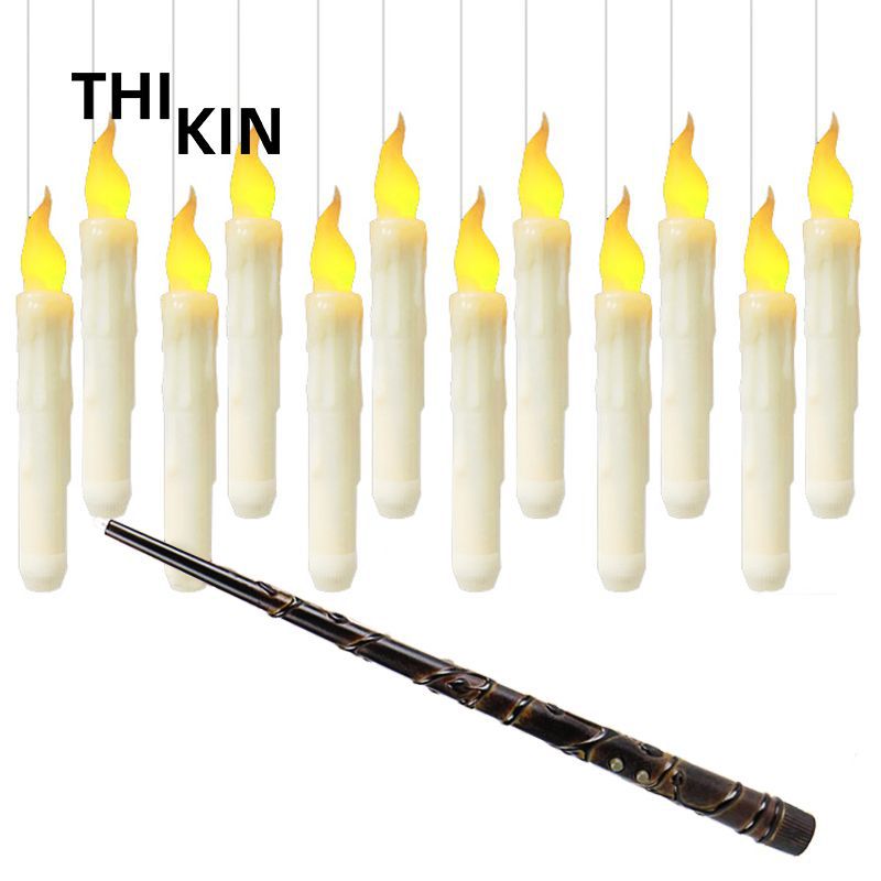 Long tears electronic candle lights Christmas Halloween fishing line hook remote control suspension magic wand candle set