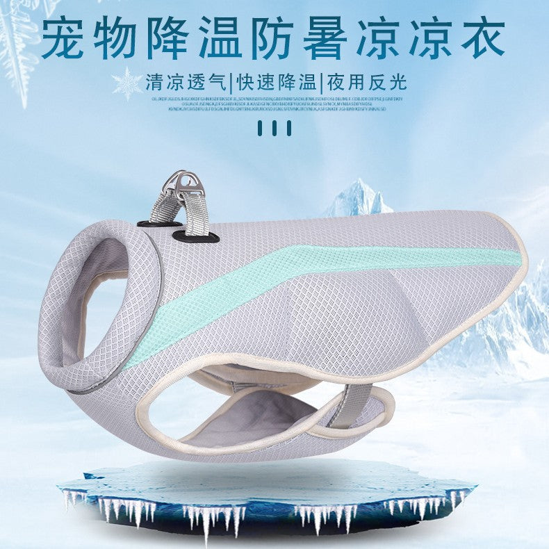 Pet cool clothes dog clothes summer heatstroke prevention and cooling golden retriever labrador teddy pet vest summer