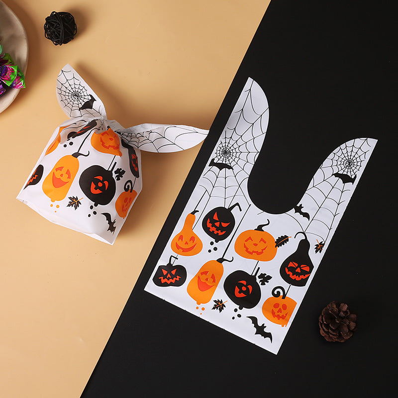Cross-border Halloween packaging bags Amazon bunny ears snack bags baked biscuit bags gift bags pumpkin candy bags