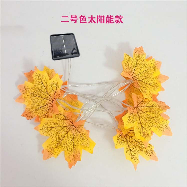 New Christmas LED light string pumpkin maple leaf light string battery box solar Halloween decoration light string
