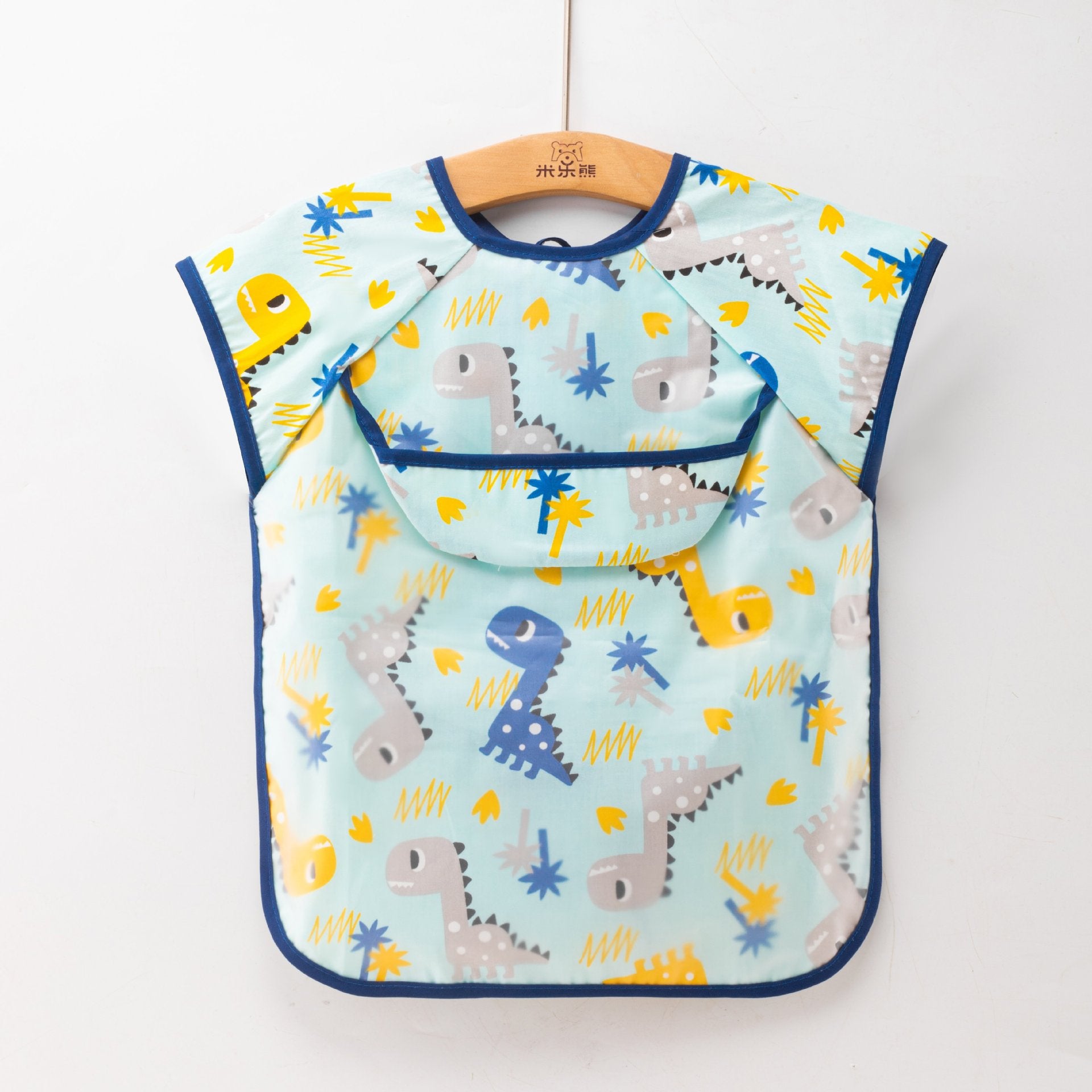 Summer pure cotton thin baby eating smock apron kindergarten waterproof anti-dirty smock bib reverse wear bib
