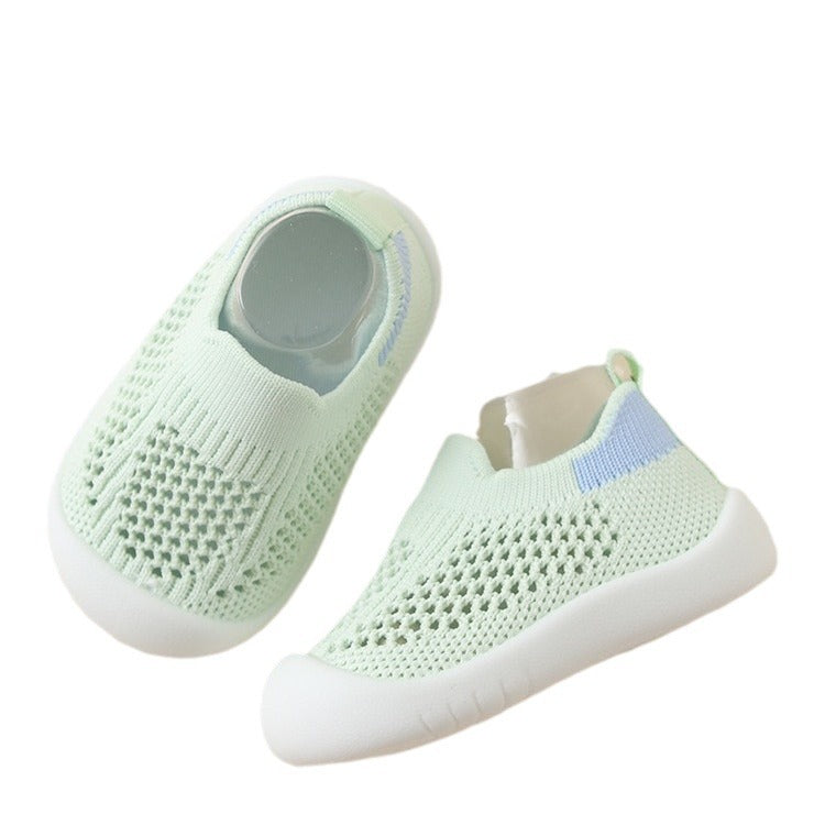 Baby learning shoes soft bottom non-slip baby shoes spring and summer slip-on 1-3 years old children boys and girls mesh casual shoes