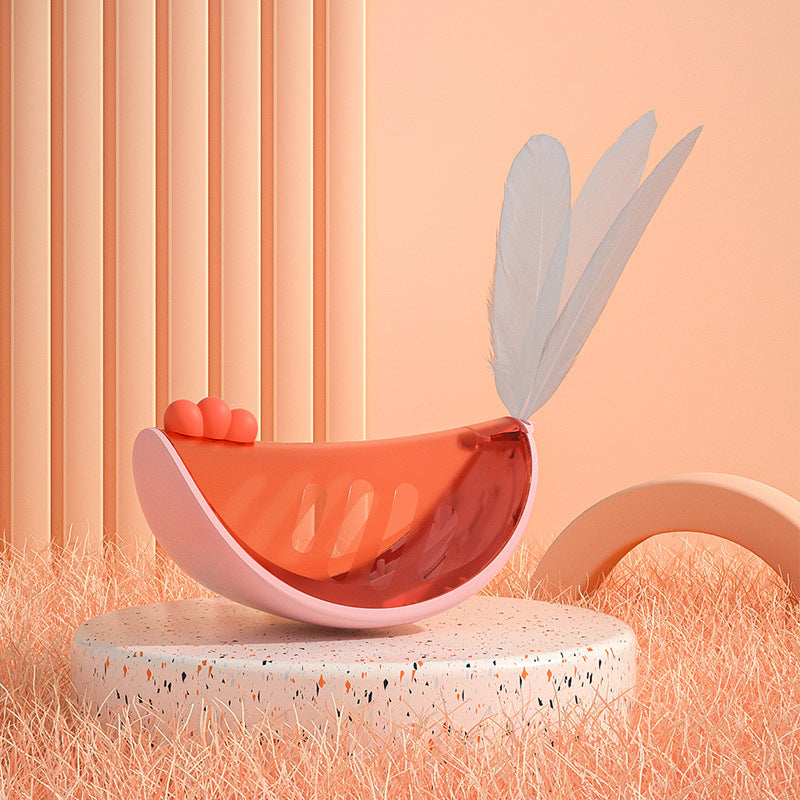 New pet supplies cat toys tumbler with cat teaser feather cat feeder swing chicken feeder toy