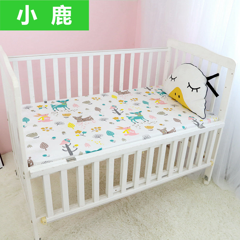 Foreign trade pure cotton crib bed sheet baby maternal and infant products ins children cartoon bed cover wholesale