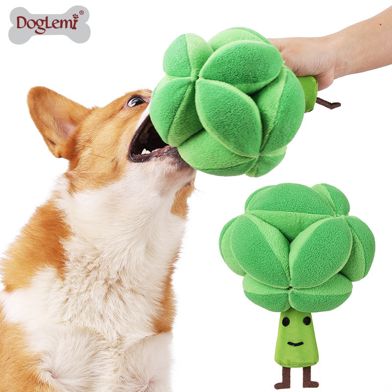 Dog's boring artifact pet broccoli puzzle food leaking sniffing toy slow food training sniffing voice companion