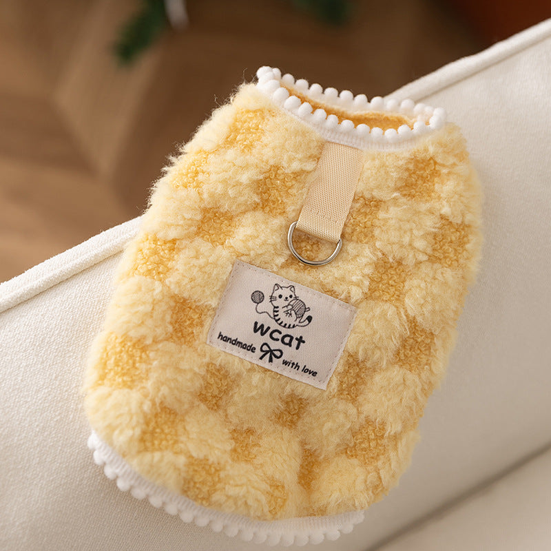 New autumn and winter Korean version dog cute cartoon small and medium-sized dog bear sweatshirt cat Teddy pet dog clothes