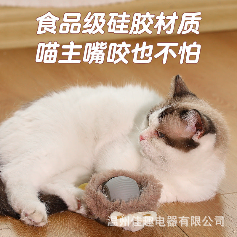 Cross-border cat toy ball self-entertainment ball to amuse cats rolling ball fur pet to relieve boredom plush cat amusing ball cat toy pet