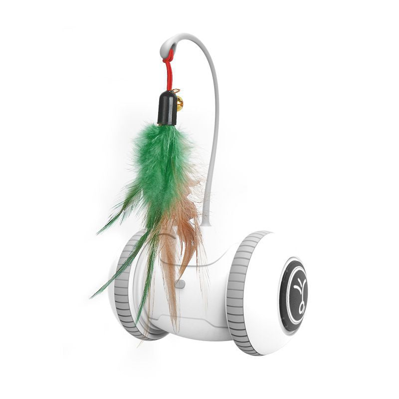 Electric automatic cat toy balance car cat toy stick feather self-entertainment pet cat toy cat boredom