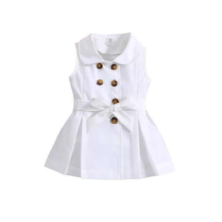 25 Amazon cross-border European and American new summer girl suit baby girl lapel sleeveless dress factory direct sales