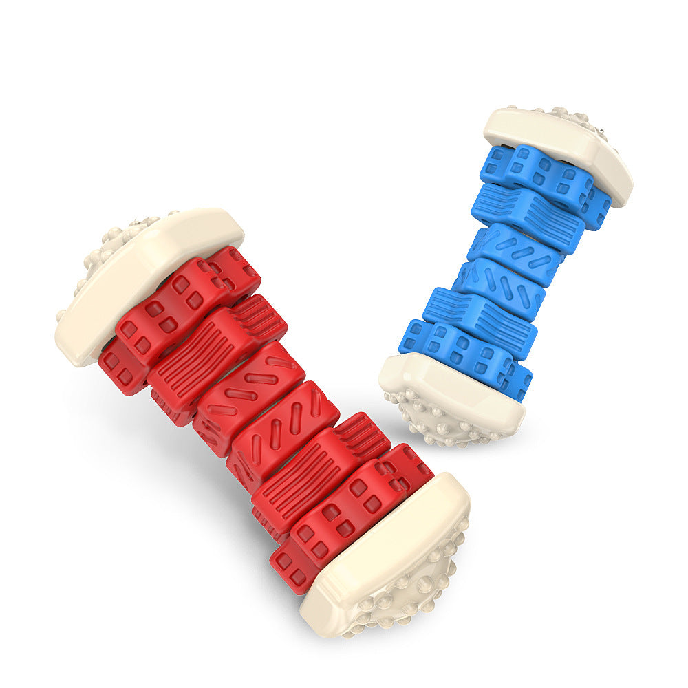 Amazon's new pet dog chew chewing dumbbell toy dog teeth cleaning natural rubber toy