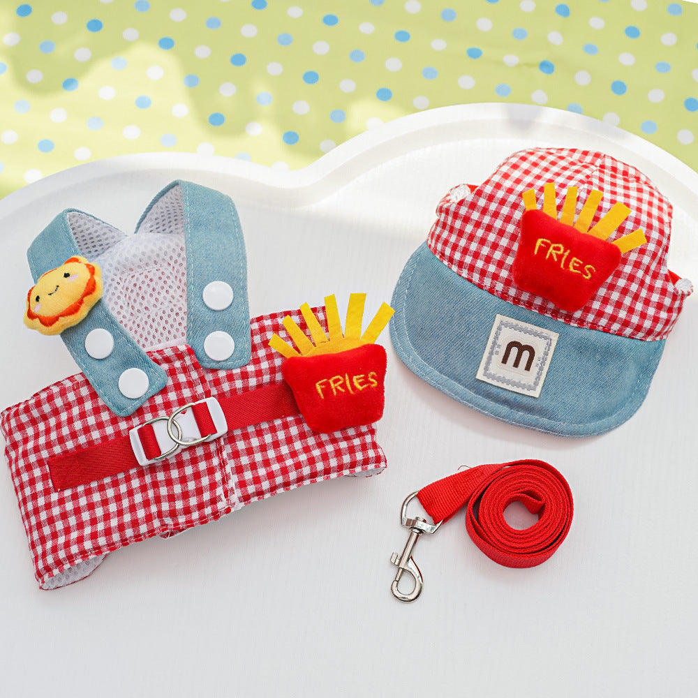 Cross-border wholesale of pet dog harness, leash, sun hat, cat and dog clothes, outdoor cat supplies