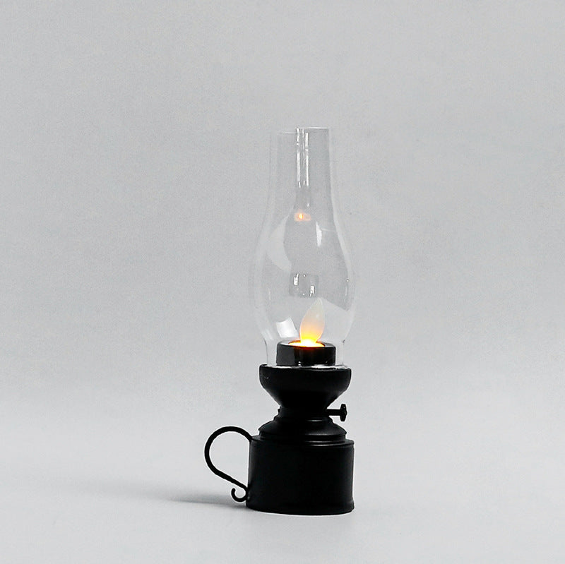 Halloween candle lamp small oil lamp retro electronic kerosene lamp simulation nostalgic ornaments atmosphere night light Christmas candlestick