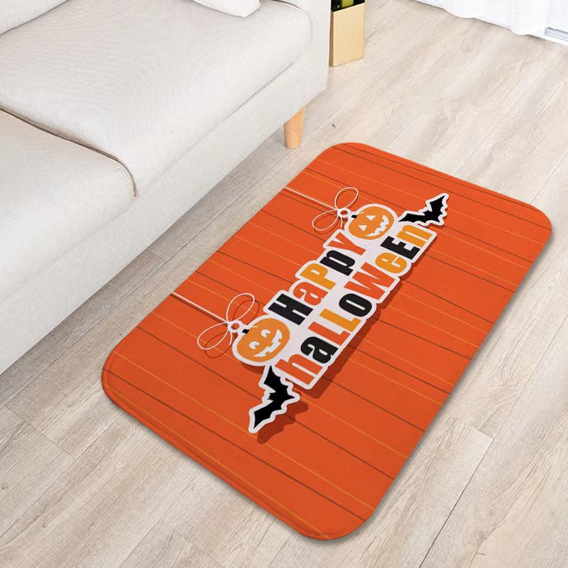 temu Amazon Halloween horror blood red footprints floor mats home bathroom entrance door mats absorbent non-slip mats