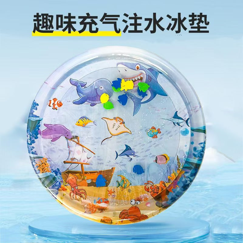 Cat water mattress pet pat water pad large dog inflatable water injection ice pad cool thick anti-catch fish toy