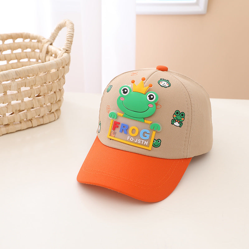 Children's hat spring and autumn thin cartoon duckbill cap boys and girls baseball cap sunshade baby sun protection hat cute