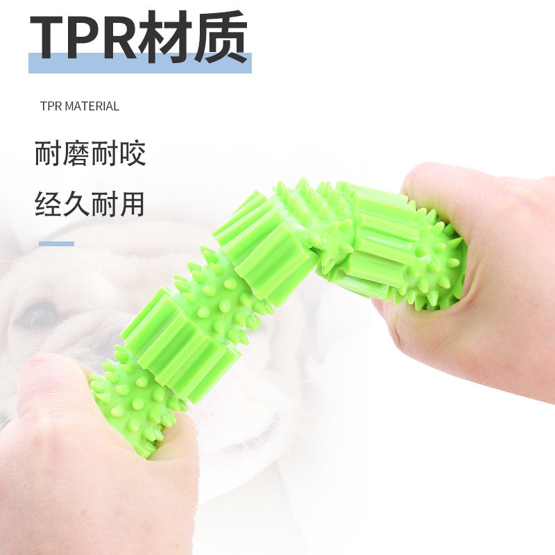 Pet Supplies Dog TPR Bite Stick Leaky Stick Grinding Teeth Cleaning Teeth Bite Interactive Toy Spot Wholesale Cross-border