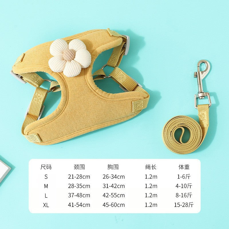 Pet leash, dog harness for outdoor use, pet clothes, dog leash, half-pack cat leash