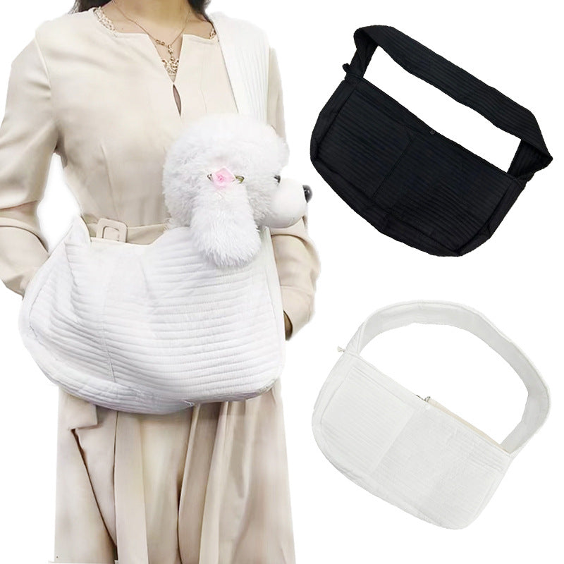 Cross-border new foldable cat bag, one-shoulder crossbody dog backpack, portable and large-capacity wholesale pet bag