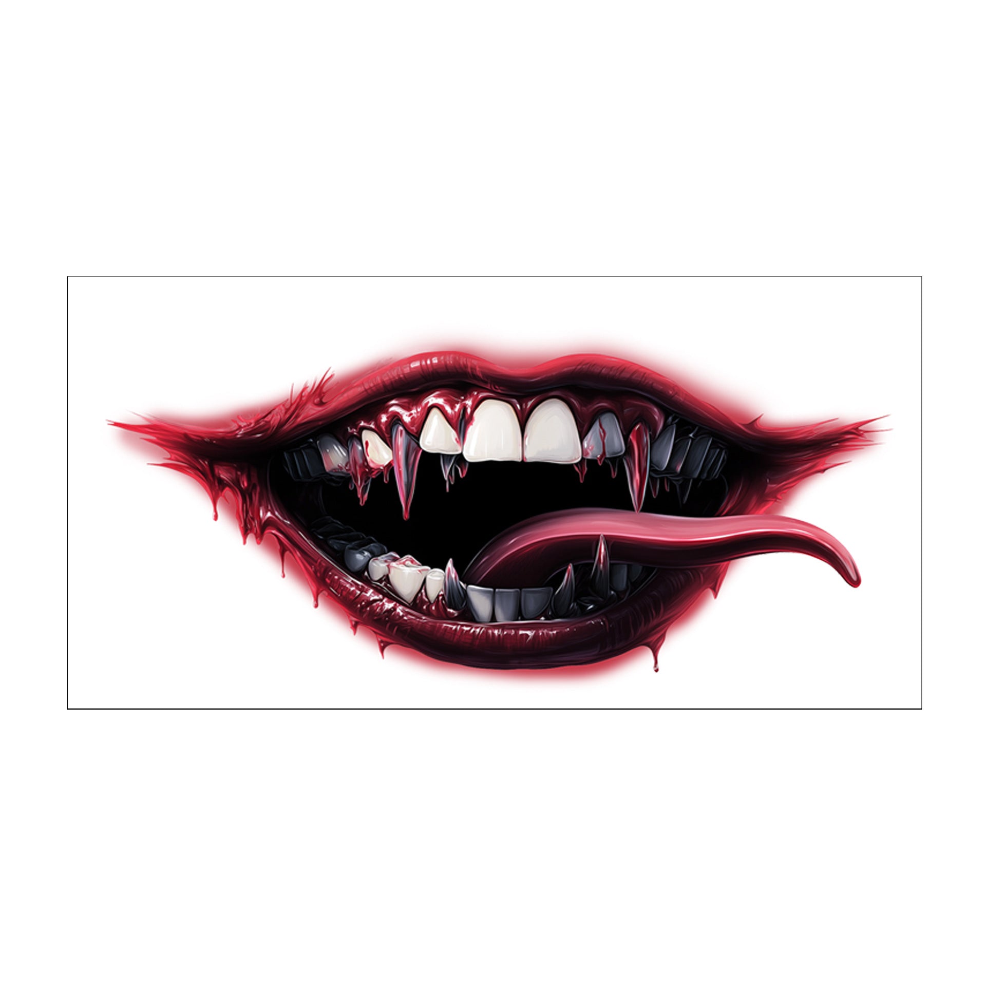 New foreign trade Halloween mouth tattoo stickers party horror makeup horror funny lip makeup DIY mouth stickers