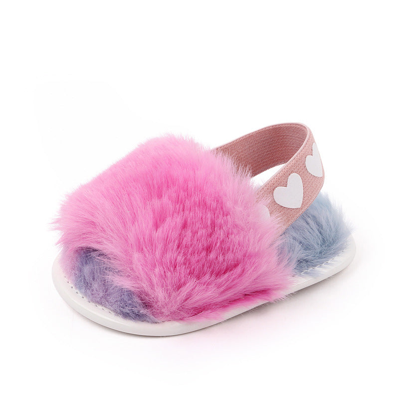 0-1 years old elastic baby sandals fashion tie dye baby shoes fur sandals toddler shoes 2801