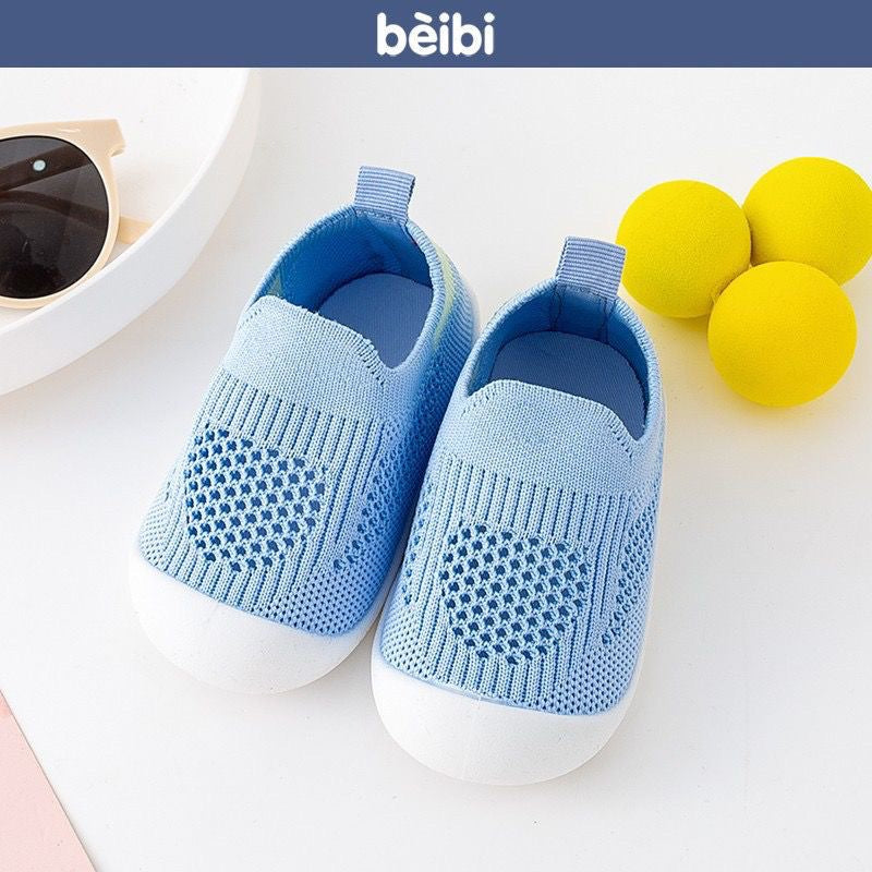 Baby learning shoes soft bottom non-slip baby shoes spring and summer slip-on 1-3 years old children boys and girls mesh casual shoes
