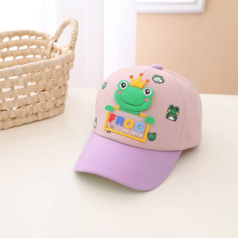 Children's hat spring and autumn thin cartoon duckbill cap boys and girls baseball cap sunshade baby sun protection hat cute