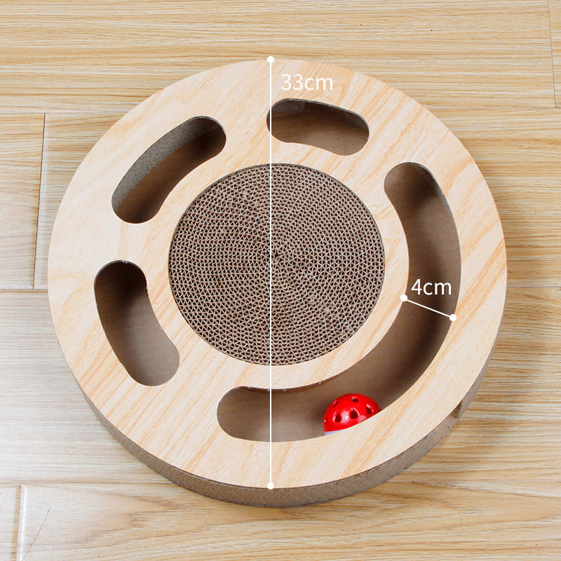 Cat scratching board, ball-shaped bell, large claw sharpener, cat turntable, pet supplies, multifunctional three-dimensional cat toy