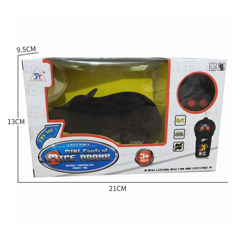 Flocking remote control mouse electric prank animal model children's pet toy to tease dogs and cats interactive products