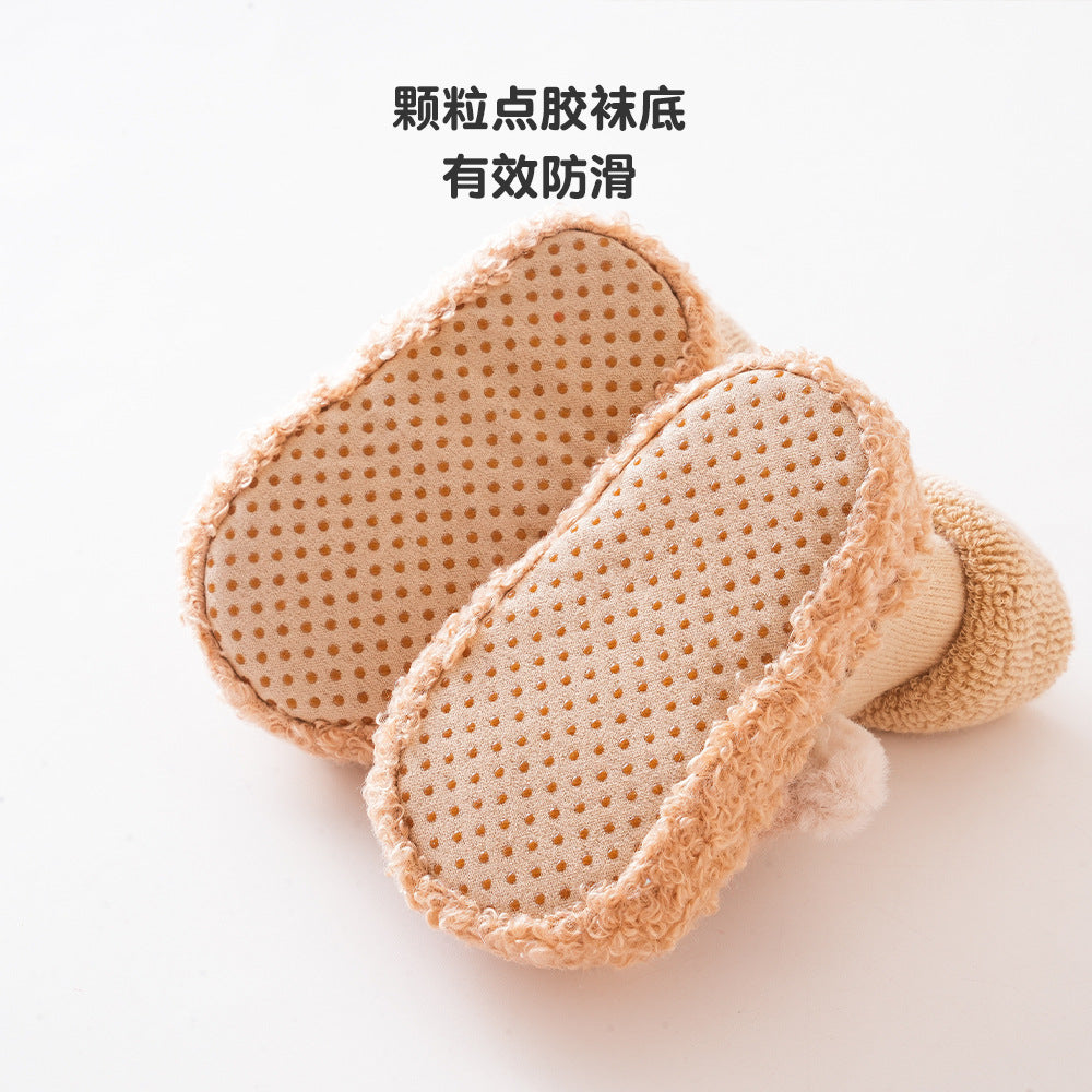 2023 Autumn and Winter New Baby Floor Socks Cute Cartoon Baby Bear Indoor Non-Slip Cooling Men's and Women's Toddler Shoes and Socks