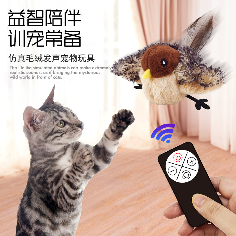 Cat Toy Amazon Cross-border Electric Simulation Bird Rechargeable Cat Self-Hi Voice Shaking Bird Pet Toy