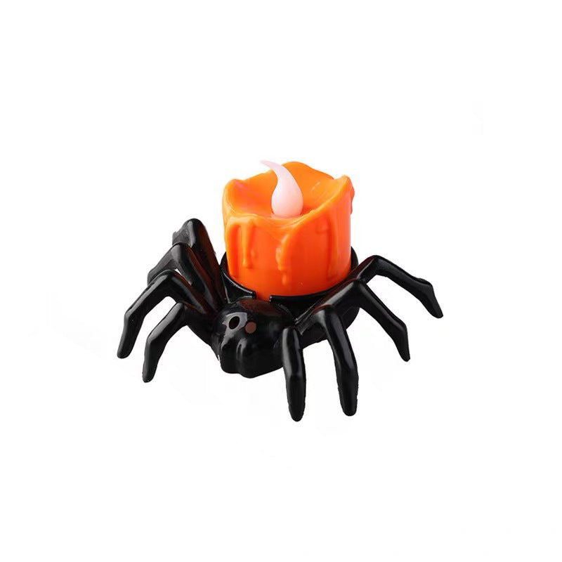 Halloween spider candle light LED electronic luminous night light party atmosphere decoration ornaments photo props
