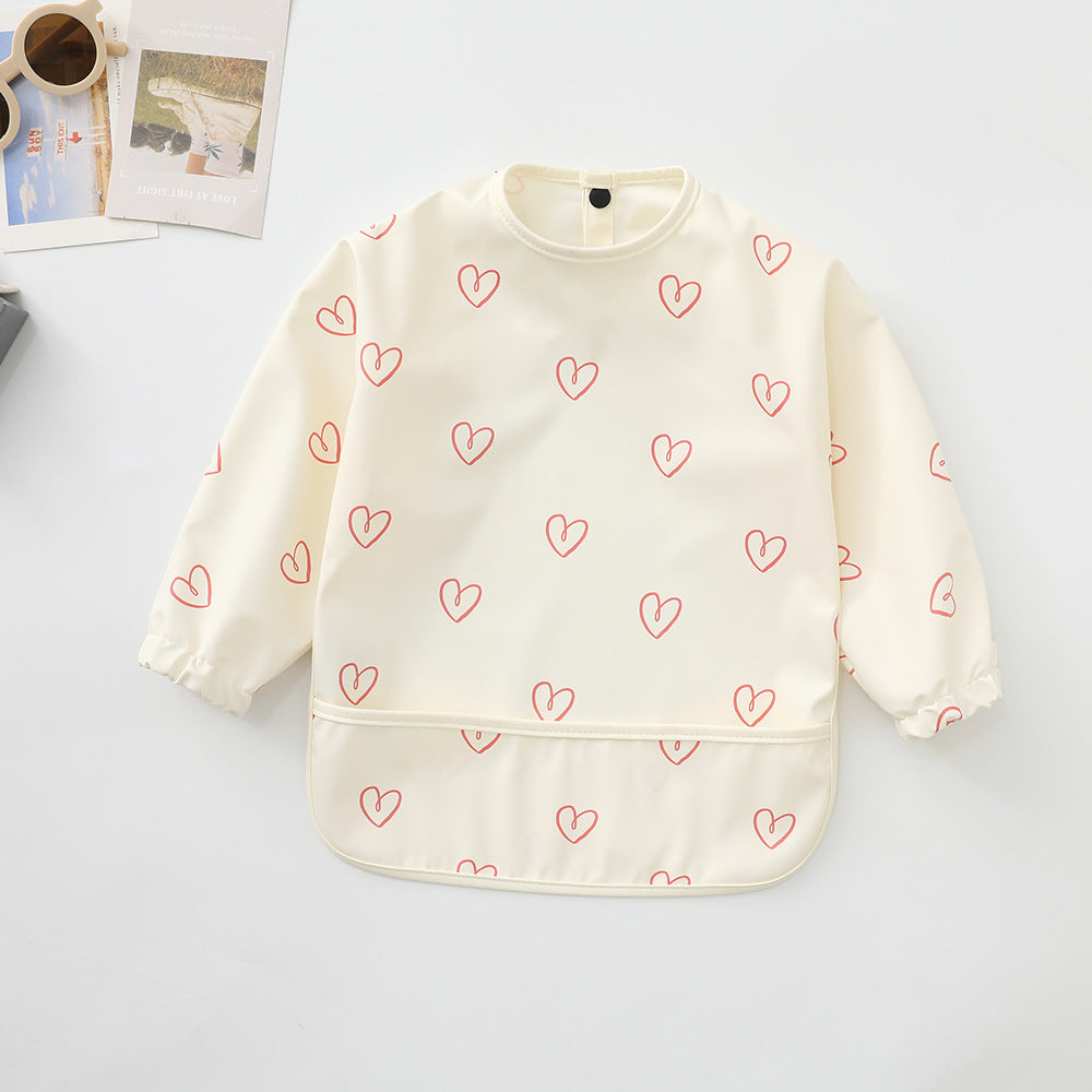 Danish children's waterproof anti-clothing bib baby eating bib super soft waterproof baby rice pocket anti-dirty feeding