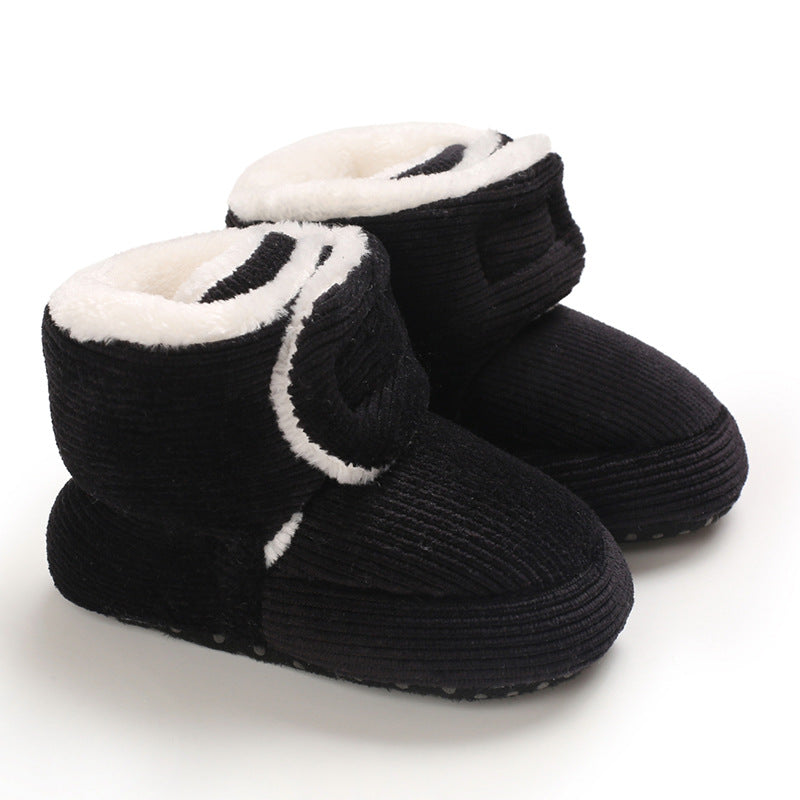 Baby shoes soft-soled shoes thickened spot toddler shoes warm cotton shoes plus velvet baby boots 0-1 years old snow boots