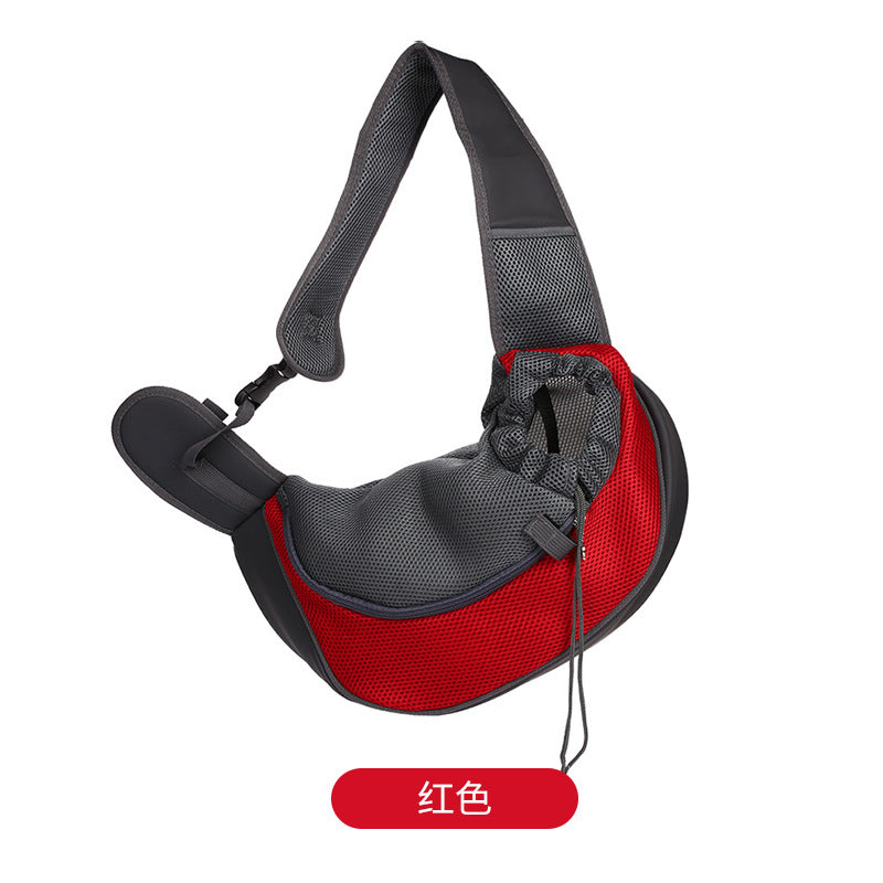 Exposed crossbody pet bag for going out portable bag for dogs chest pet crossbody bag backpack breathable pet shoulder bag